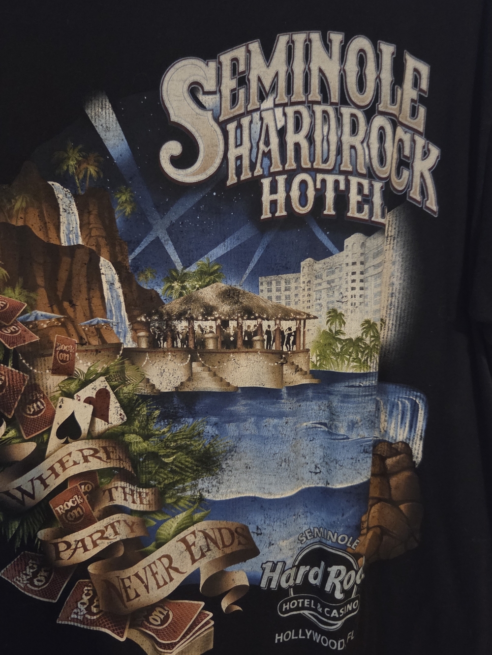 Vintage 90s/Y2K Hard Rock Hotel Casino T-Shirt Graphic Tee Faded Distressed, M